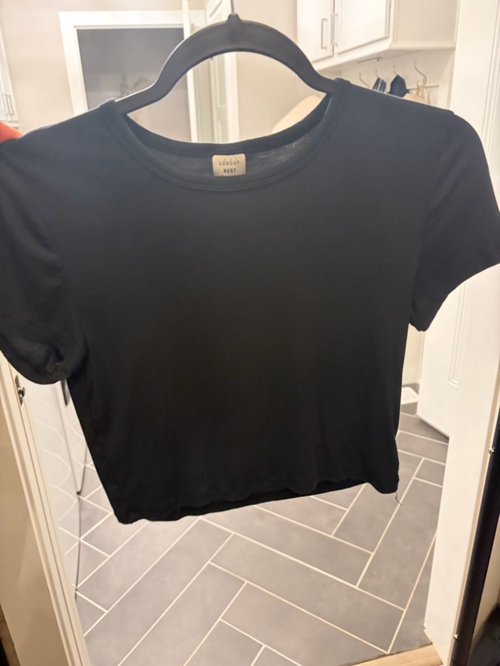 Sunday Best Black Crop Crewneck Tee